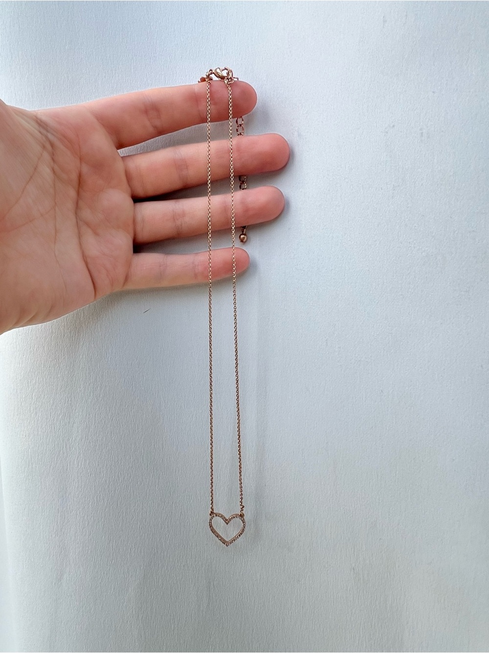Kate Spade rose gold rinestone heart necklace - Picture 3 of 7